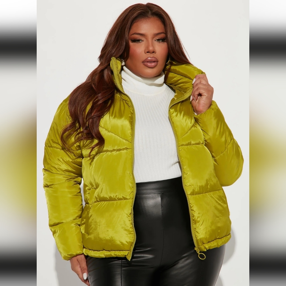 Plus Chartreuse puffer jacket - NWT 2X
